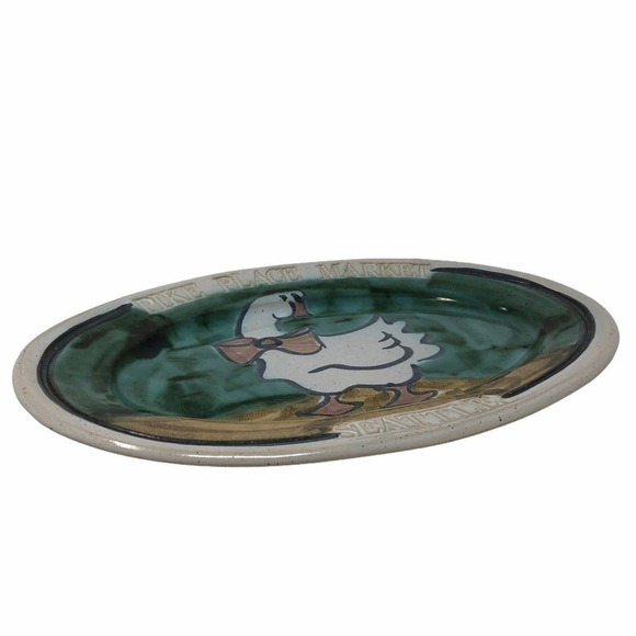 Original 1989 Sally Christopher Pike Place Market Seattle Signed Goose Platter - Picture 7 of 7